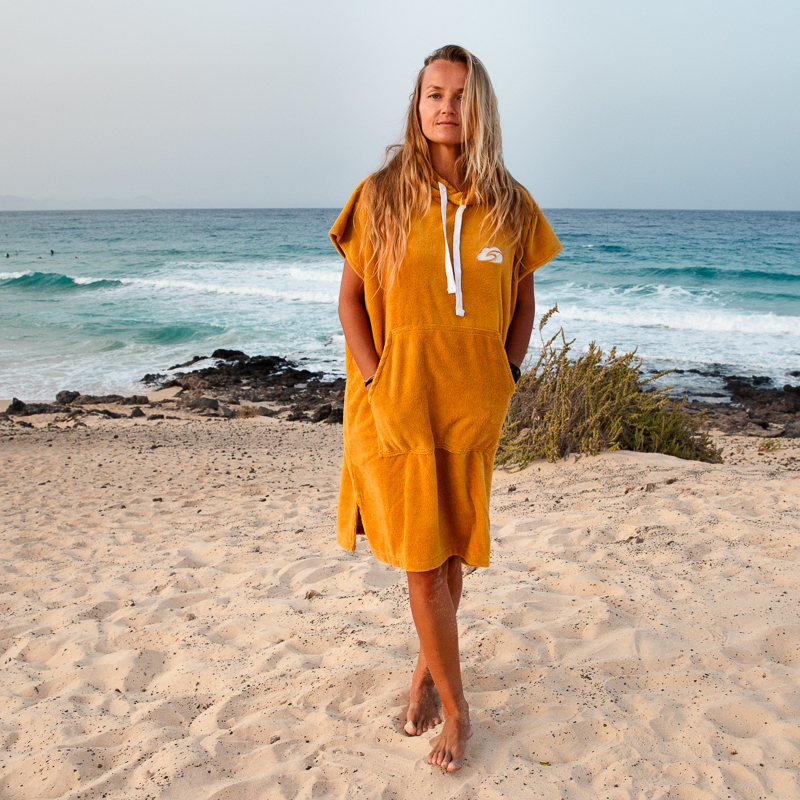 SURF poncho ocher - SURF DREAM - woman poncho